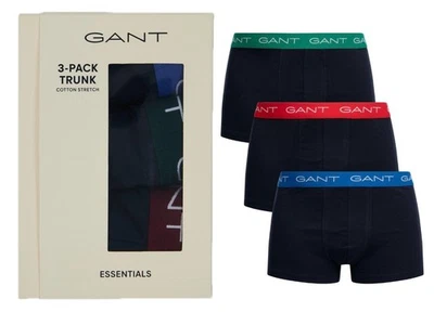 Gant Men's 3 Pack Boxers Classic Cotton Briefs Underwear Trunks Boxer Shorts New