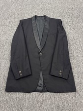 After Six Tuxedo Jacket Men 44L Black Wool Velvet Trim Formal Blazer Made In USA