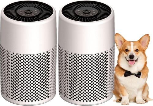 2 X HEPA Air Purifier for Bedroom - 24dB Quiet - Ivory - 2Pack + 3 Modes