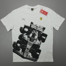 Puma Ferrari Formula One F1 Premium Graphic T-Shirt Men's Size M White 45