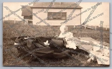 Antique RPPC 1910 baby girl Majorie on a picnic Real Photo Postcard