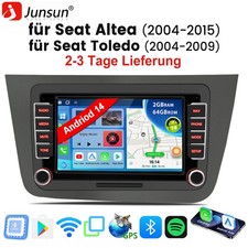DAB+ Für Seat Altea 2004-2015 Toledo Autoradio Android14 GPS WIFI SWC FM 2+64GB