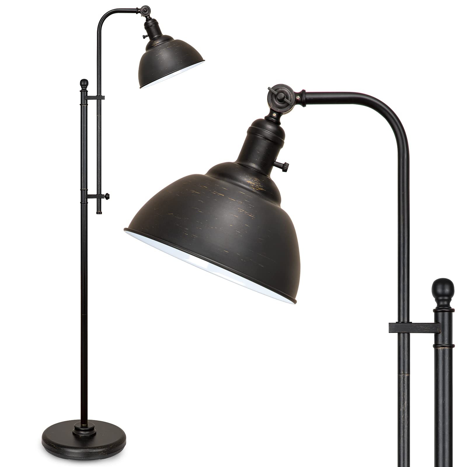 Industrial Floor Lamp with 3 Color Temperatures in Aged Bronze Finish
