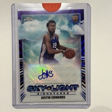 Rookie autograph  2024-25 Topps Chrome Sky-Light Signatures Justin Edwards