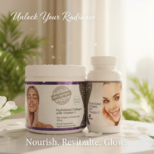 Hydrolyzed Collagen with Vitamin C Powder 225g  60 Capsules Set