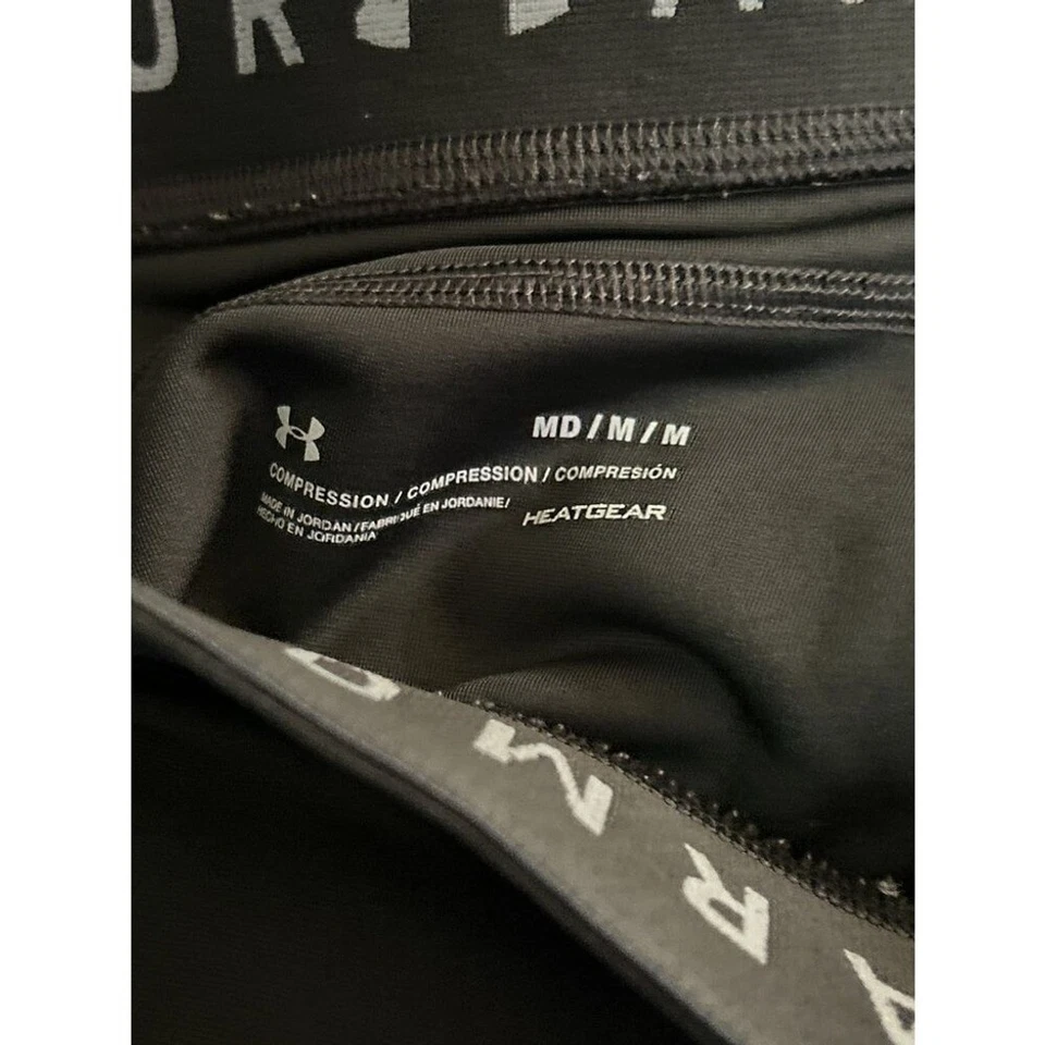 Under Armour Women's HeatGear Compression Leggings, Black/Gray, Size Medium - Image 4 of 4