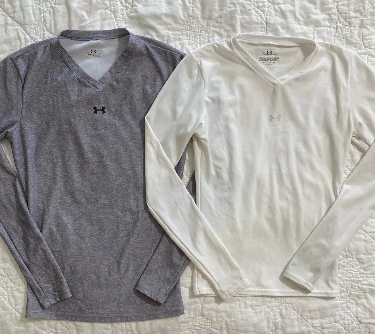 Lot of 2 - Women's UA Under Armour Fitted Long Sleeve Shirts, Small