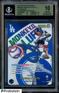 2025 One Piece Promo Dodgers Attendance Giveaway Monkey D. Luffy BGS 10 PRISTINE