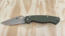 Spyderco Golden.Colorado U.S.A. Earth Olive Handle CPM S30V SILVER Plain Blade