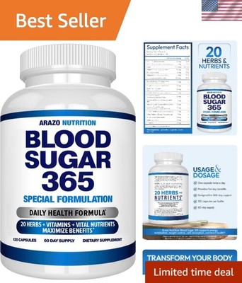 Extra Potent Blood Sugar 365 Nutrition   120 Capsules for Heart & Energy Health