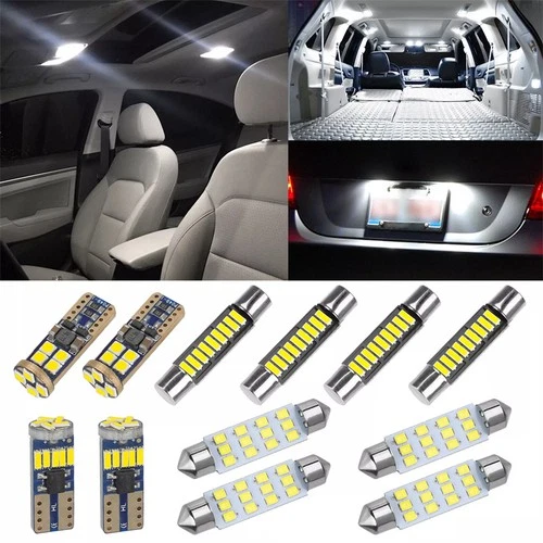For Chevy Silverado 1500 2500 2007-13 White LED Interior Light Bulbs Package -tq