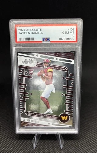 2024 Panini Absolute Rookie Jayden Daniels #102 Washington Commanders PSA 10