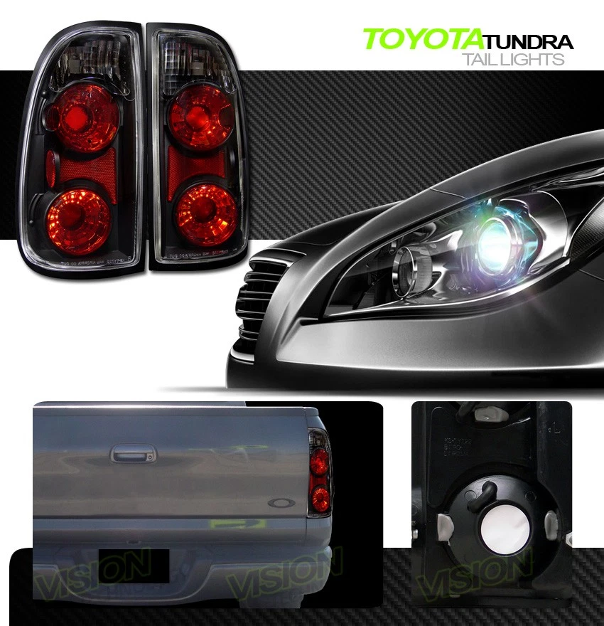 Luces traseras Altezza lentes transparentes negras regular/acceso para Toyota Tundra 00-04 Foto 2 de 2
