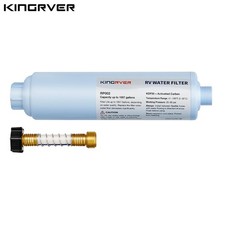 1 Pack Inline Water Filter with Hose Protector for 3/4" Garden Hose, RV, Camper