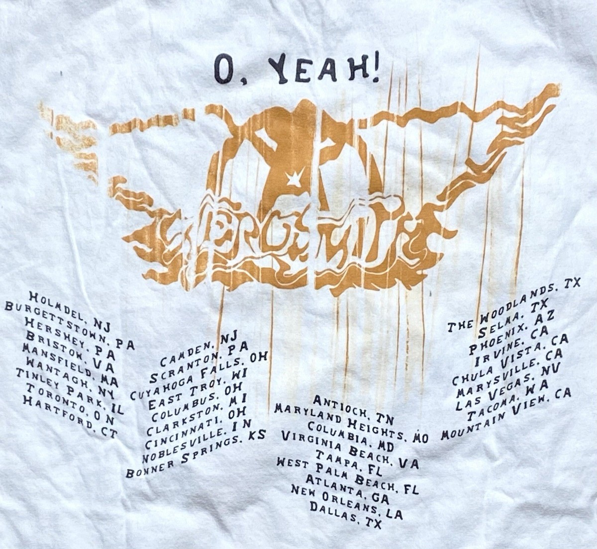 Men's Vintage Y2K 2002 Aerosmith O'Yeah Concert Tour Rock