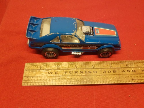 VTG Tootsietoy Mustang Funny Car Drag Racer Blue 1980s Toy Complete - Picture 4 of 10