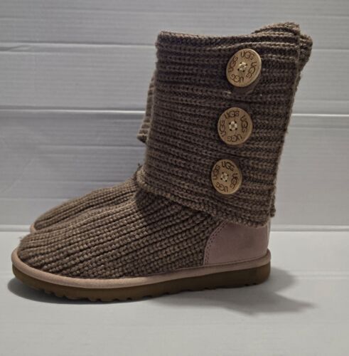UGG Classic Cardy Ladies Brown Fold Over High Knee Boots UK Size 4.5 - Picture 7 of 9