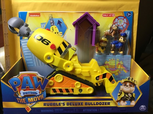 paw patrol the movie rubble's deluxe bulldozer