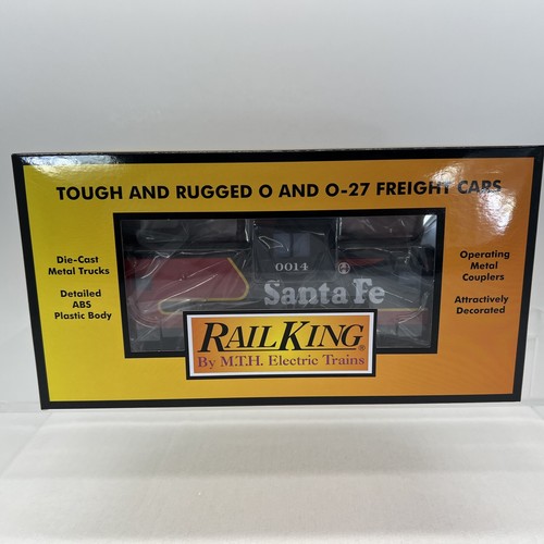 MTH RailKing 30-77378 Santa Fe Black Bonnet Ext. Vision Caboose New O #0014 Rare - Picture 15 of 18