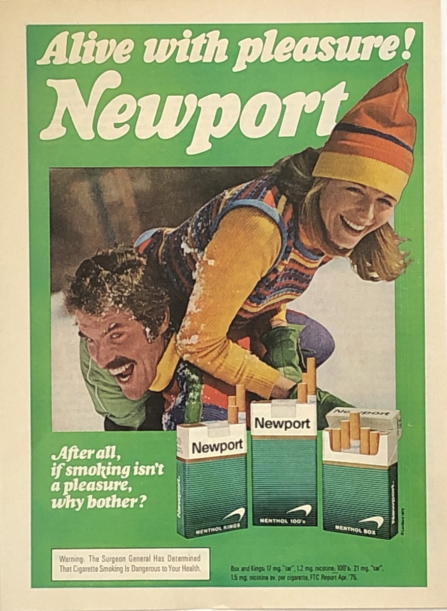 newport cigarette ads 1970s 1970 Cigarettes Magazine Ad Print - Tobacco Sailor Ocean 1978 WINTER FUN NEWPORT CIGARETTES