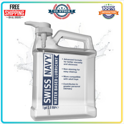 Swiss Navy Premium Water-Based Lubricant,128oz,Long-Lasting,Paraben-Free