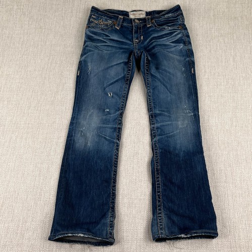 Y2K Big Star Liv Bootcut Jeans Womens 28R Whiskering Blue 30x29 Low Rise City
