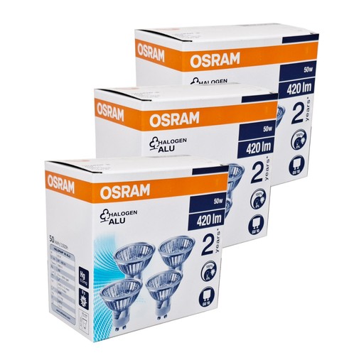 12 x 50W GU10 Halogen Reflector Globes Bulbs Lamp Dimmable 240V OSRAM Warm White - Picture 6 of 6