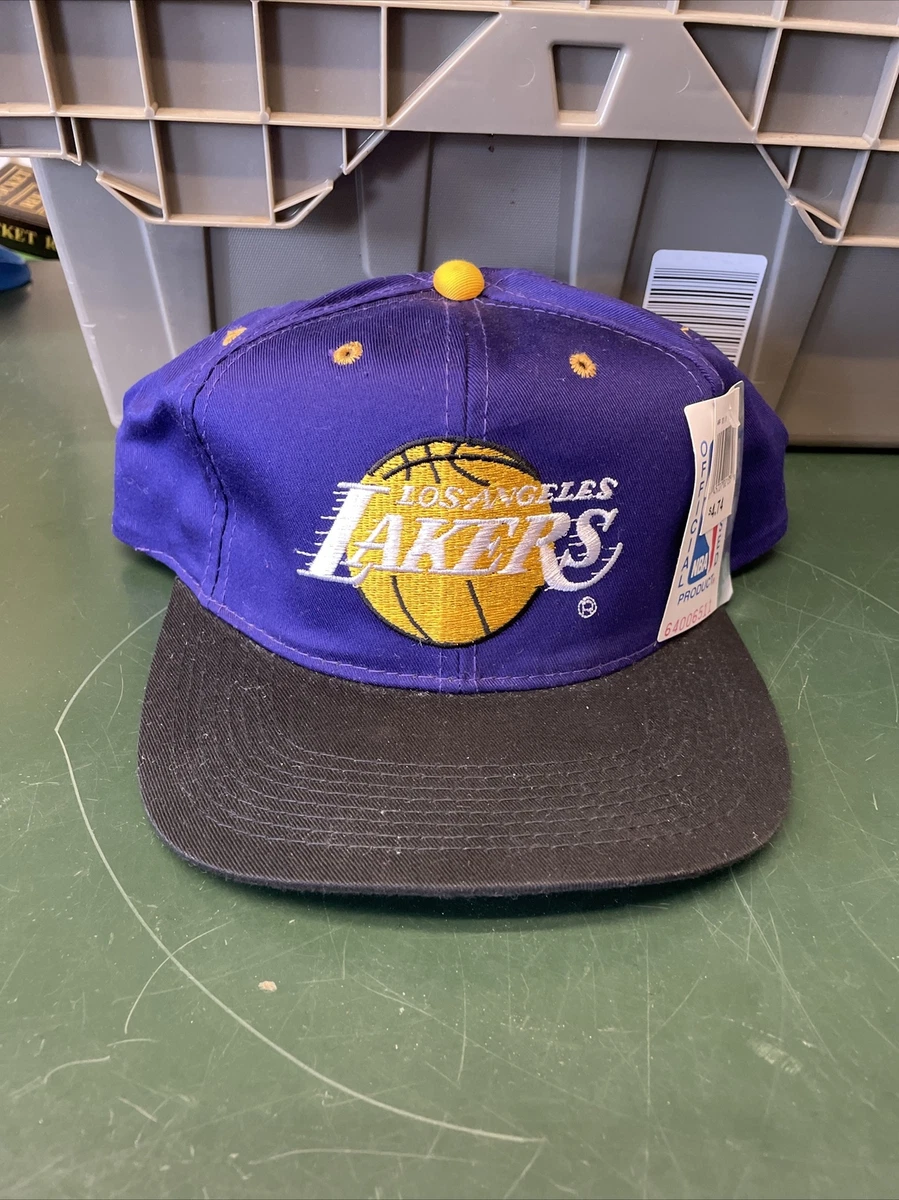 Vintage 90s LA Lakers Snapback Hat NBA Drew Pearson Tags