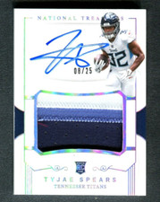 2023 National Treasures Silver #191 Tyjae Spears Jersey Autograph 8/25 A48 234