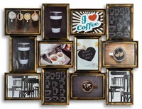 Levandeo Bilderrahmen Collage 72X54Cm Kupfer Schwarz Glas 12 Fotos 13X18Cm