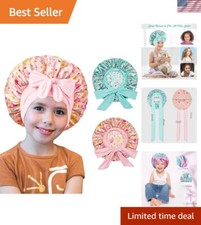 2-Pcs Kids Silk Bonnets - Adjustable Satin Hair Caps for Sleep  Style