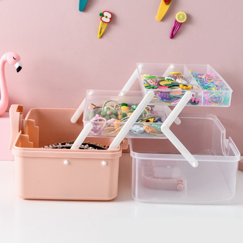 5X(Children's Hair Accessories Storage Box Girl Rubber Band