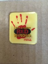 Vintage Coca Cola Get Caught Red Handed Advertising Promotion Pin