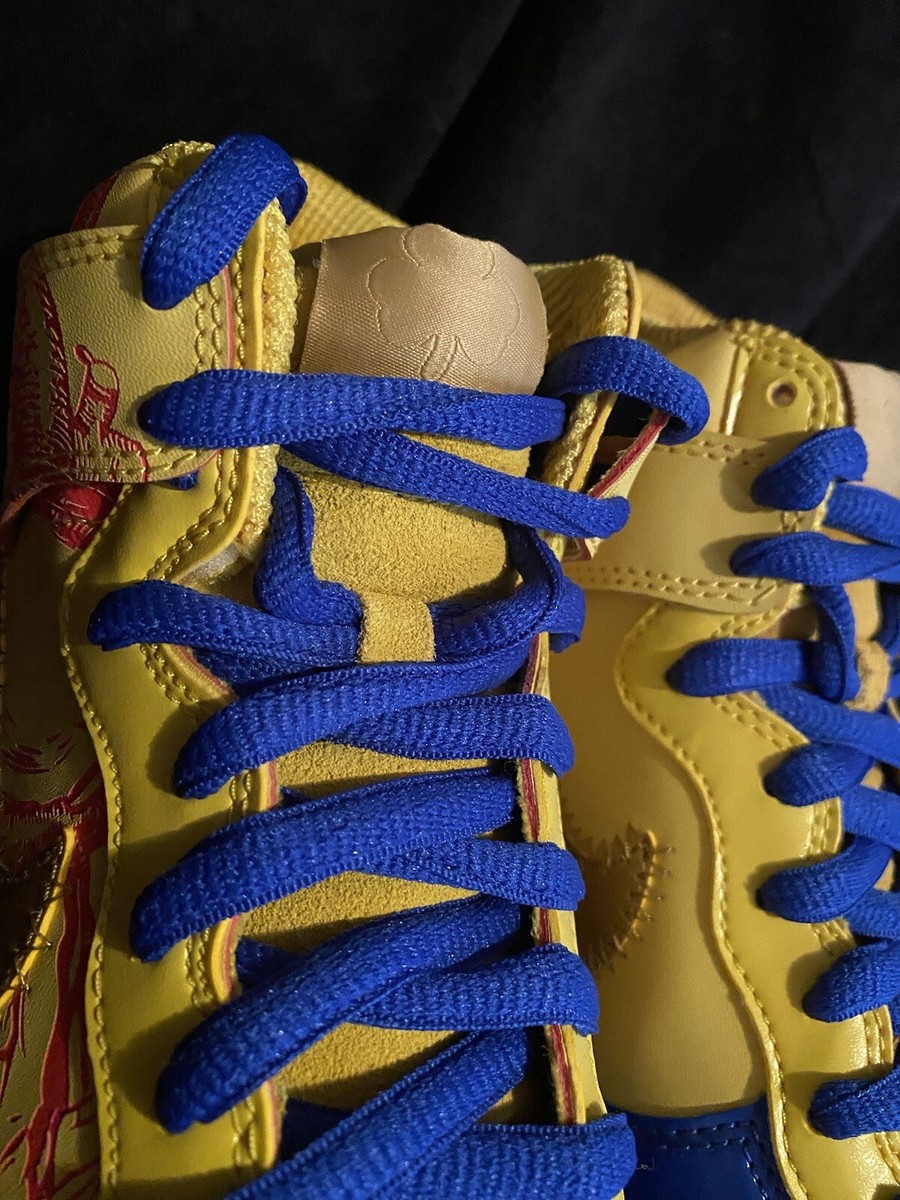 Nike SB Dunk Hi Premium Doernbecher Thump DB Yellow Blue Size 5y