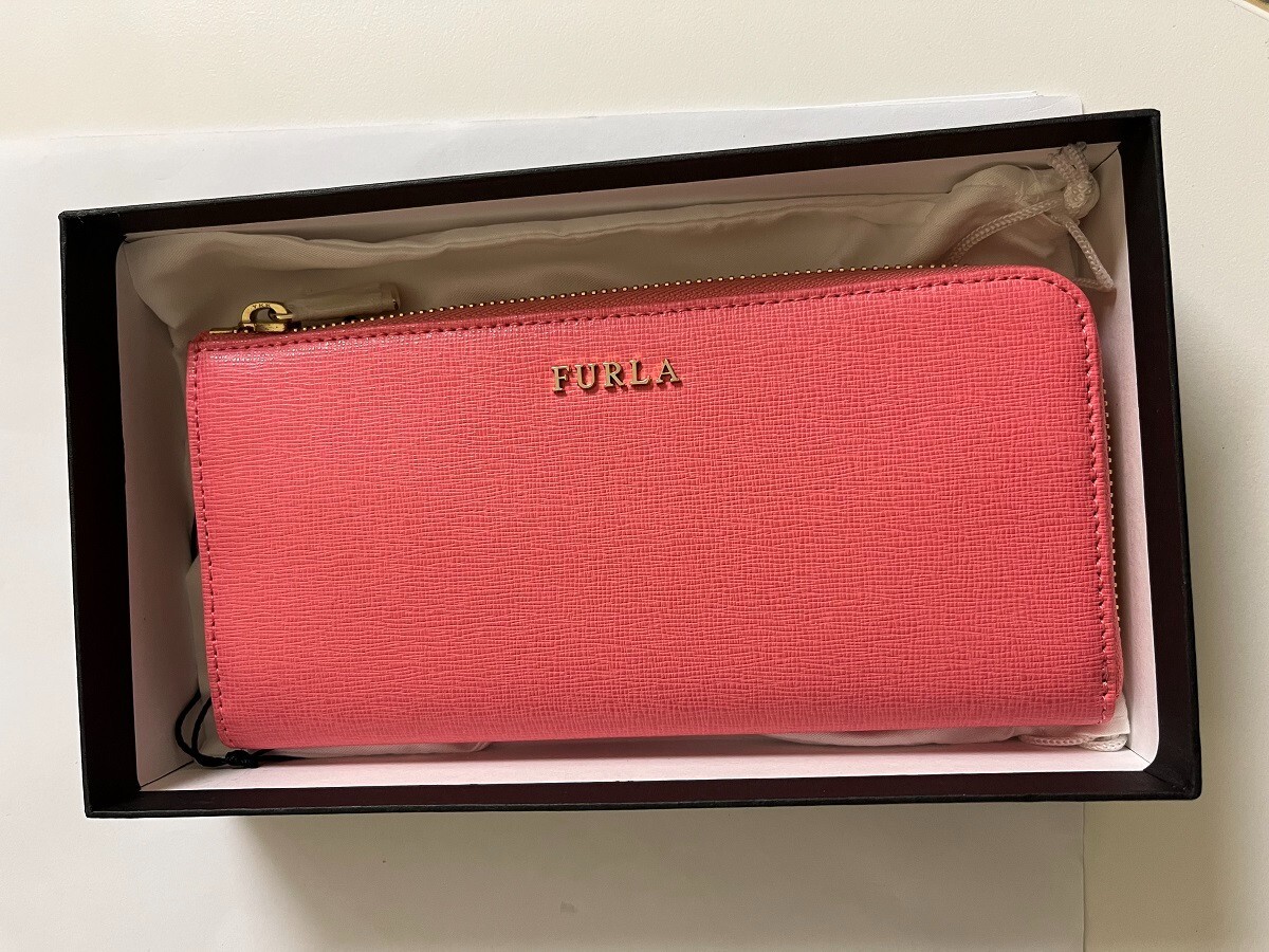 Furla L Genuine Leather Babylon Wallet Purse Color: Pink