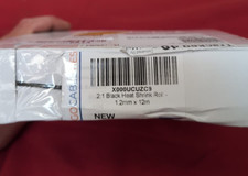 Black Heat Shrink Roll, 1.2mm x 12m, 2:1 Ratio, Cable (BOX DAMAGED)