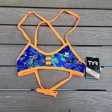 TYR Bikini Top Womens Machu Pacific Tieback Performance  Bikini Top XS (0/2) New