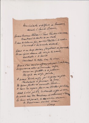 um 1850. Unveröffentlichte Verse. Musset. Sainte-Beuve. Madame Waldor. Vidocq. Poesie+++