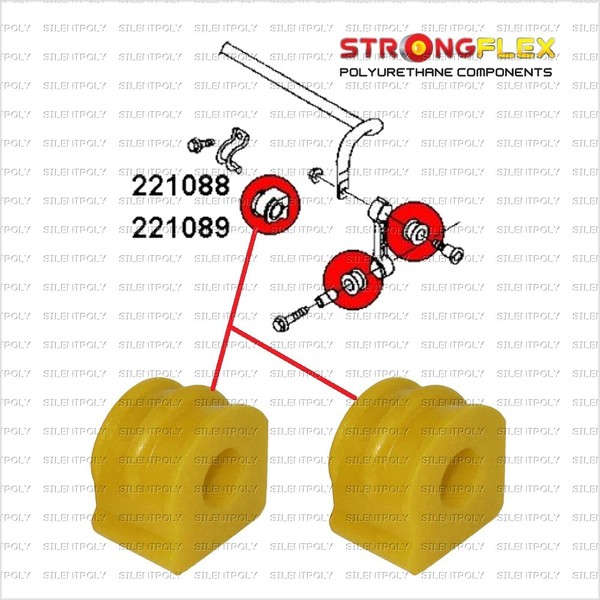 VW Golf R32, 2X Busch Stabilisatoren Vorne Polyurethan, 1J0407365CS-image