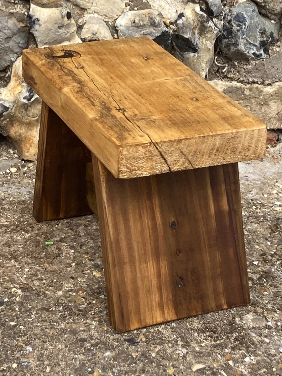 Handmade reclaimed wooden step stool 20cm high x 30cm long x 15cm wide