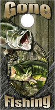 Bass Fish Gone Fishing Camo Cornhole Wrap Bag Toss Skin Decal Sticker Wraps