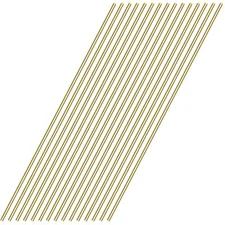 Brass Solid Round Rods 15-Piece 3/32-Inch Diameter 12-Inch Length for Lathe