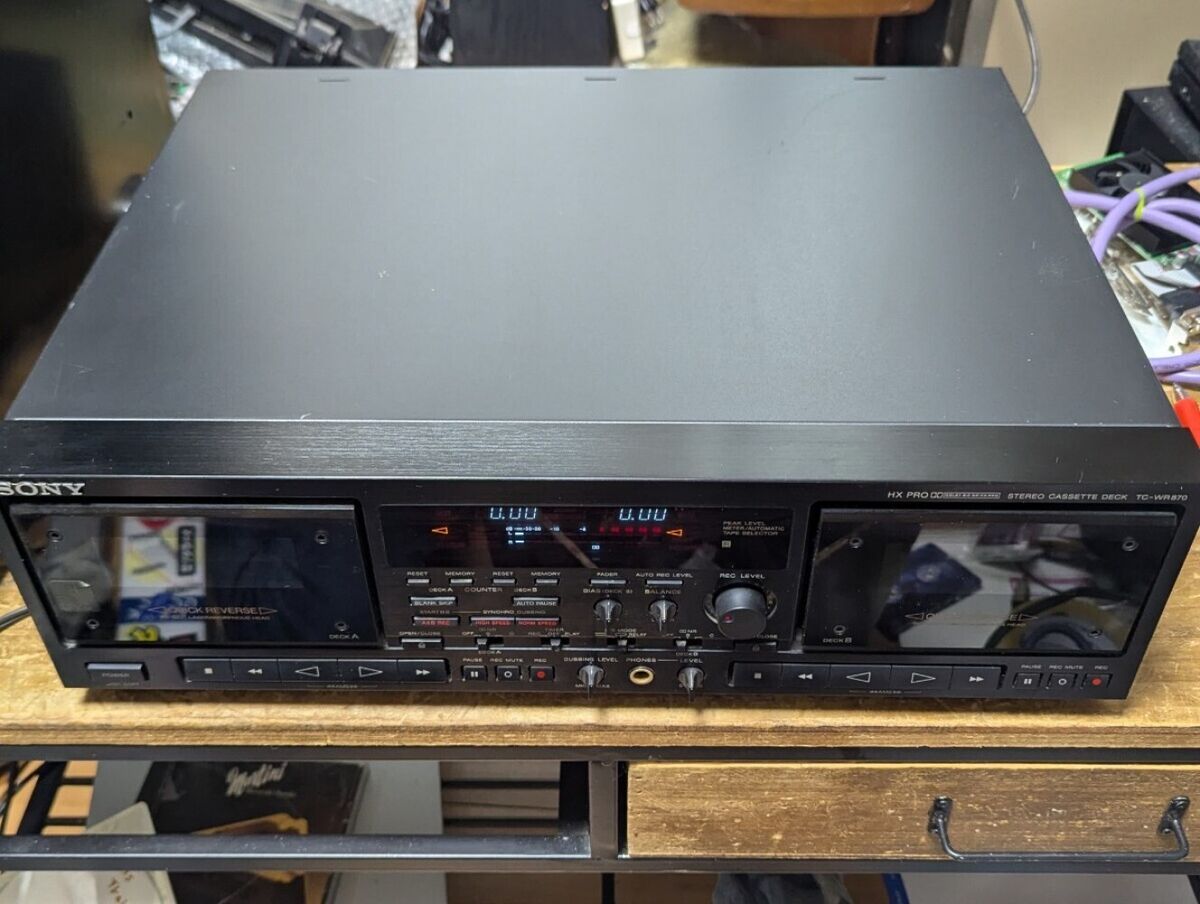 JUNK Sony TC-WR870 High end Stereo Quick Reverse Cassette JUNK Sony TC-WR870 High end Stereo Quick Reverse Cassette
