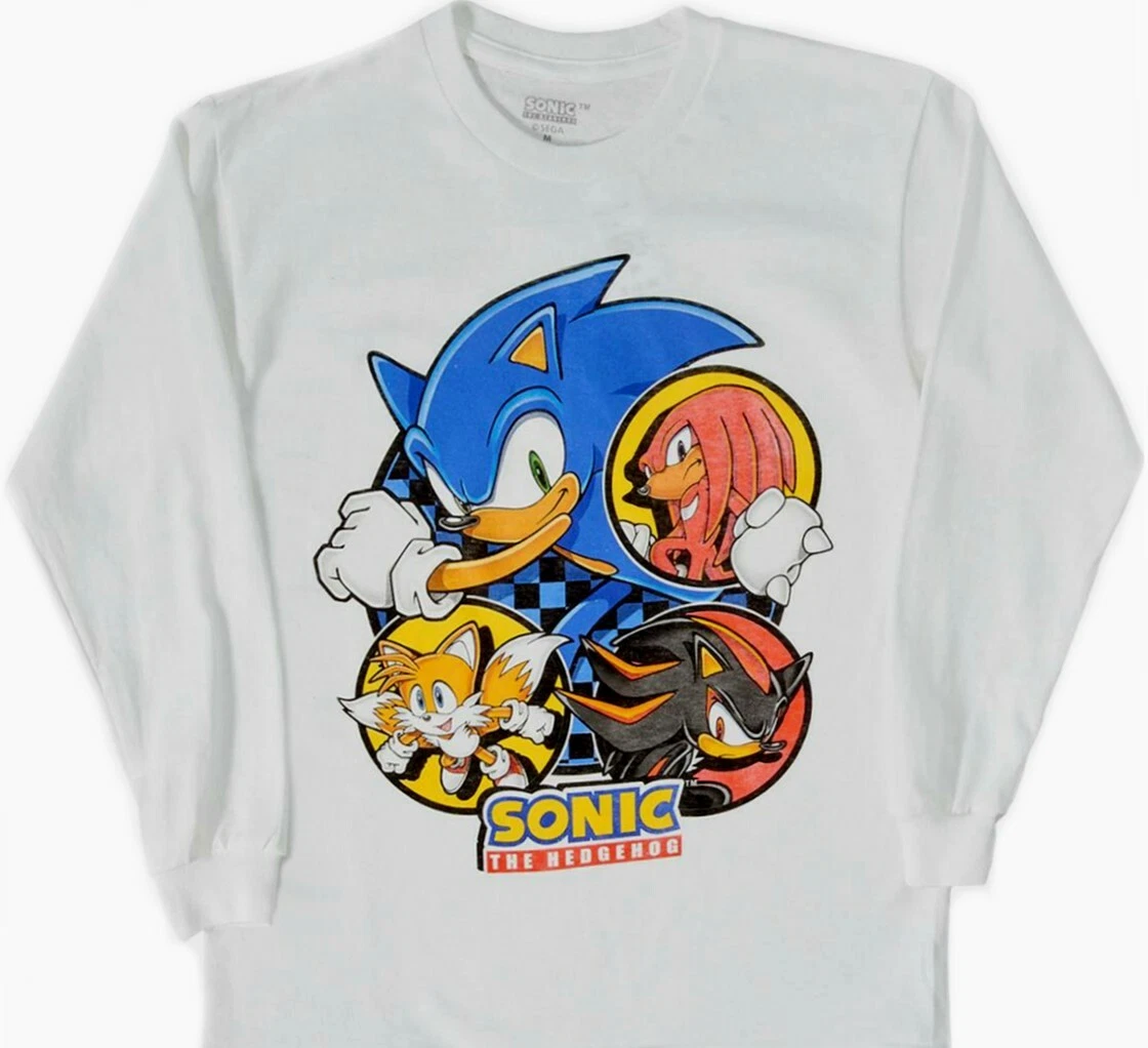 Sonic the Hedgehog t shirt Size S M New Child 8 10 12 Long Sleeve w Shadow Tails