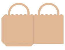 Mini Purse Shopping Bag Die Cuts 24 pieces cut from Kraft cardstock