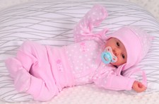 Hose mit Fuß Body Mütze in Rosa Wickelbody Anzug Erstlingsset Babykleidung