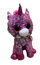 Ty Beanie Boos FLIPPABLES Sparkle Unicorn Shiny Sequin 6" Stuffed Animal Plush