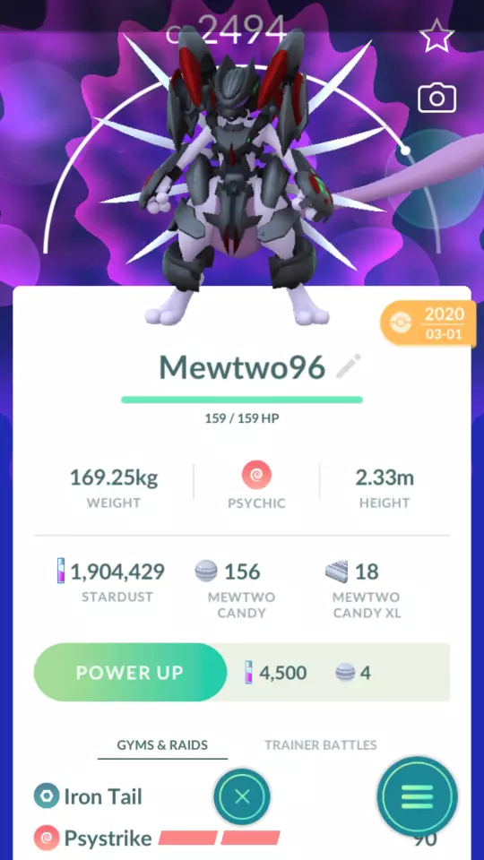 Shiny Mewtwo Psystrike Pokemon Trade Go