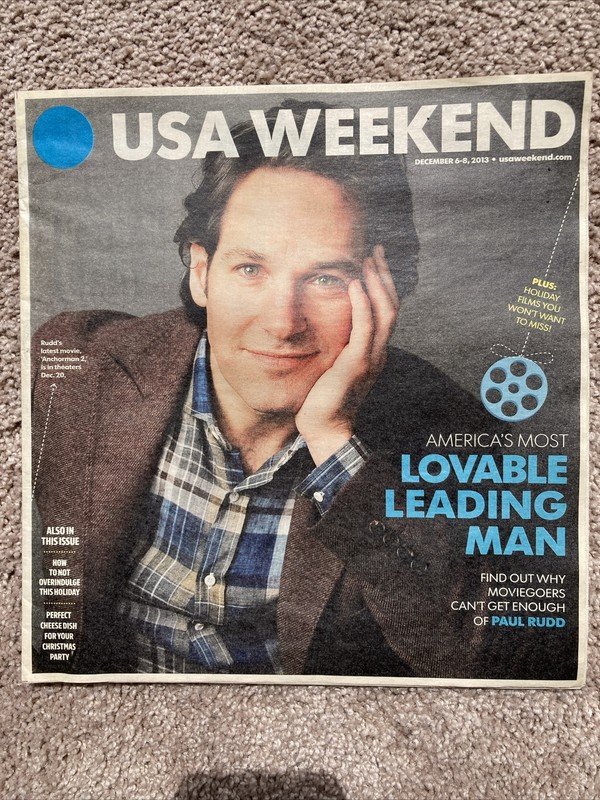 USA weekend magazine, December 6–8, 2013, cover: Paul Rudd
