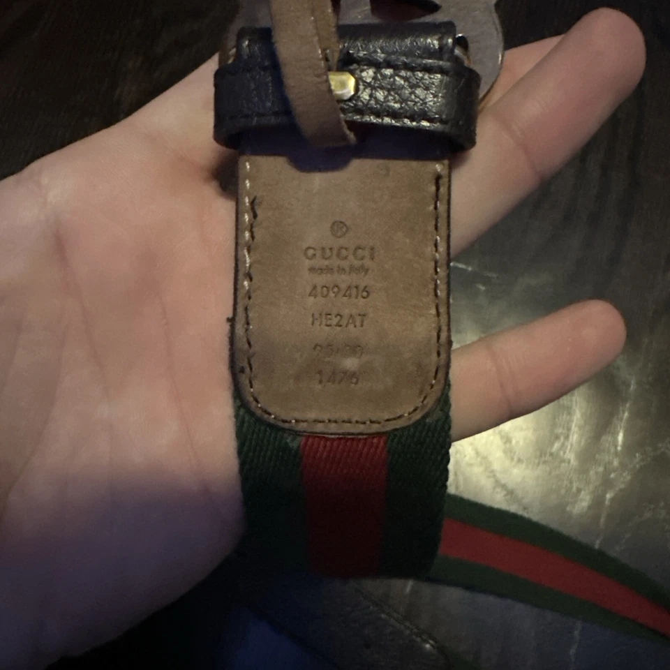 gucci Women’s belt Material With Gold Buckle 35 Inches - Image 3 of 3